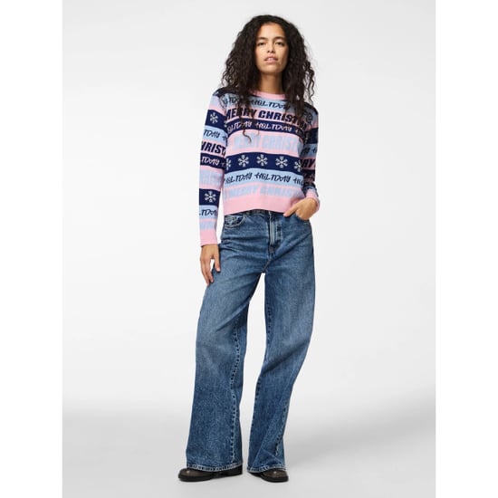 Pieces Dames gebreide kerst trui pcholli xmas roze/blauw - Image 3