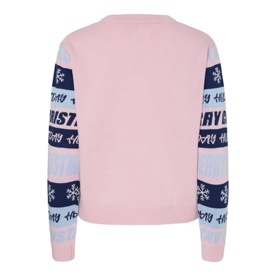 Pieces Dames gebreide kerst trui pcholli xmas roze/blauw - Image 6