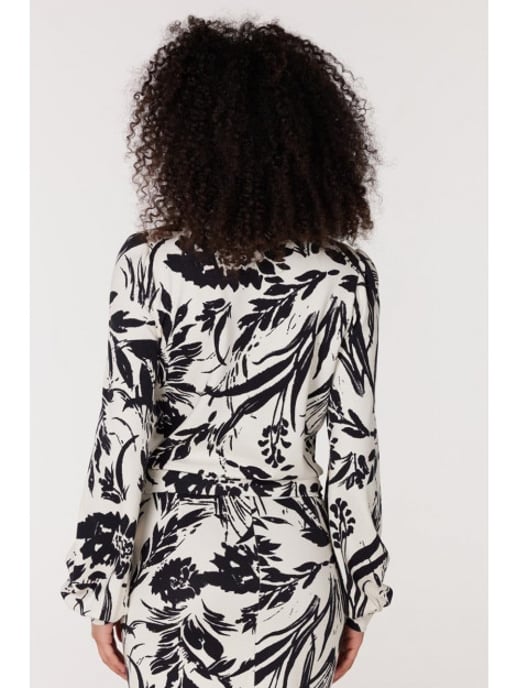 JANSEN AMSTERDAM Hvf198 top flower print winter white black - Image 3