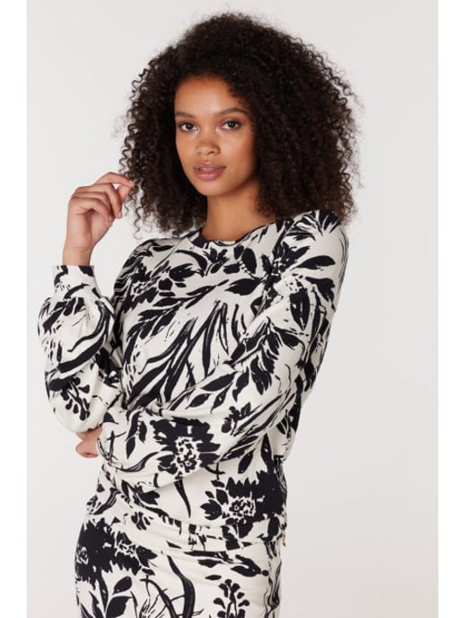 JANSEN AMSTERDAM Hvf198 top flower print winter white black - Image 5