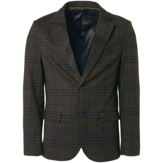 No Excess Blazer jersey stretch check coffee - Image 2