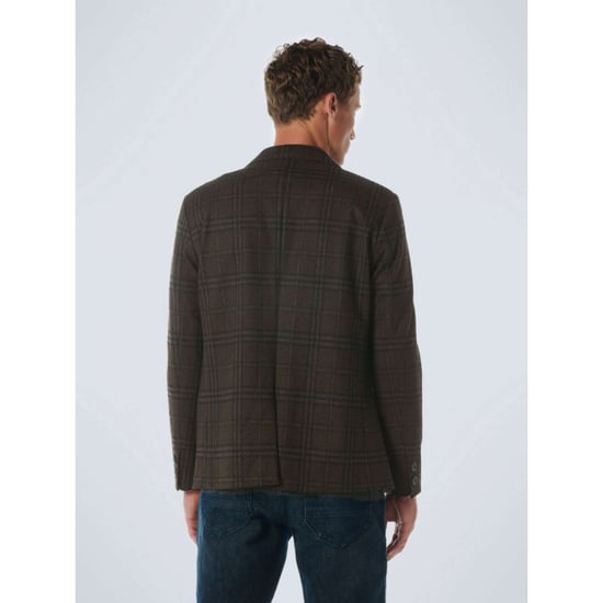 No Excess Blazer jersey stretch check coffee - Image 4