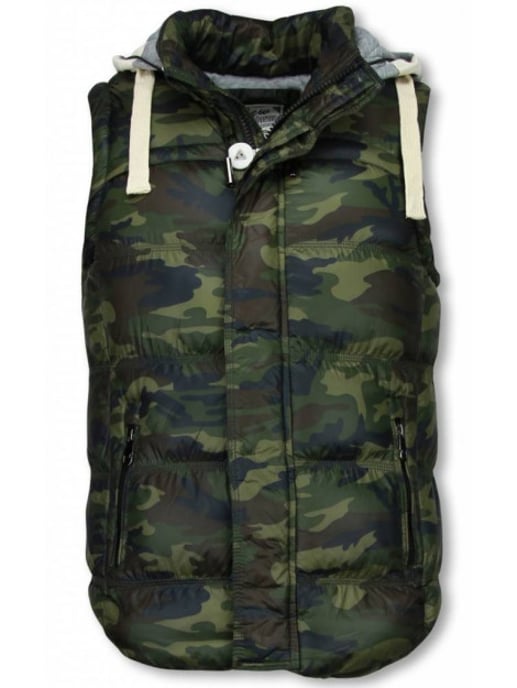 Enos Bodywarmer camouflage vest capuchon - Image 1