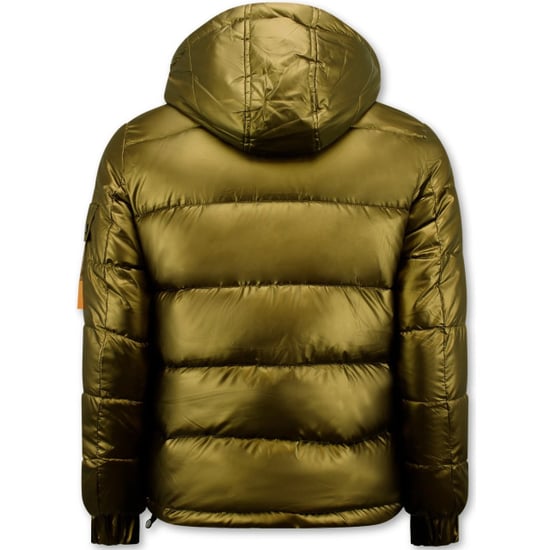 Enos Goudkleurige puffer jas met capuchon - Image 3