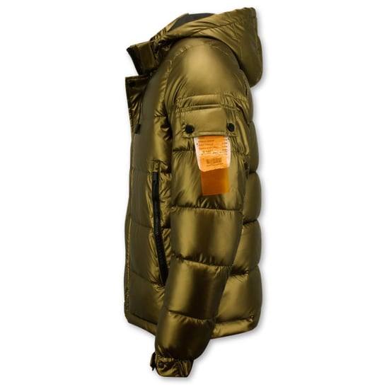 Enos Goudkleurige puffer jas met capuchon - Image 5