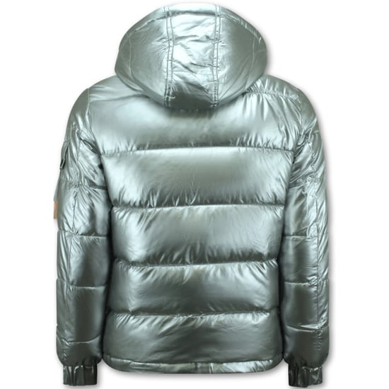 Enos Zilveren puffer jackets met capuchon - Image 2