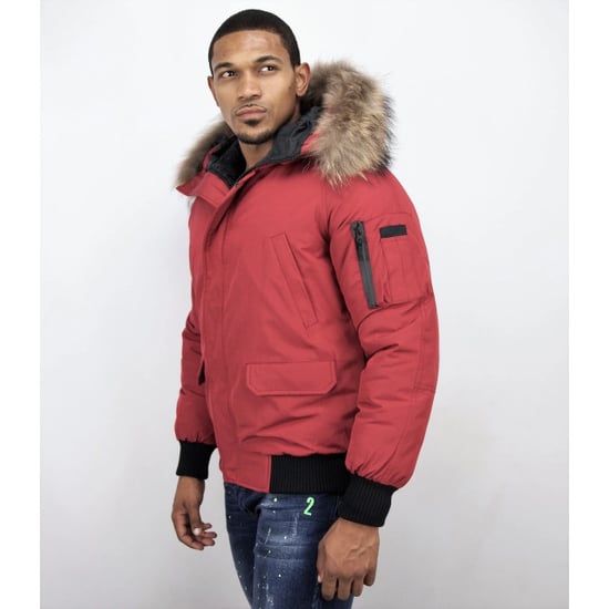 Enos Korte winterjas met bontkraag - Image 6