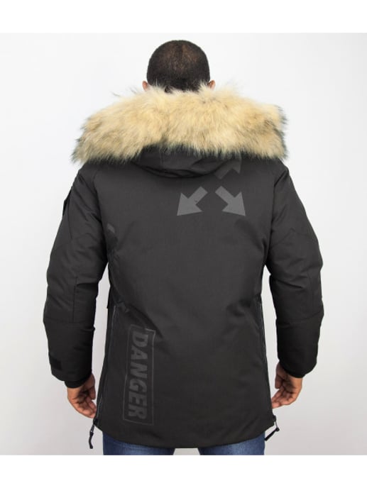 Enos Lange parka jas met bontkraag - Image 5