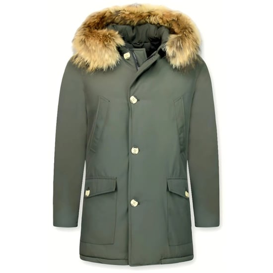 Enos Lange parka jas met bontkraag - Image 1