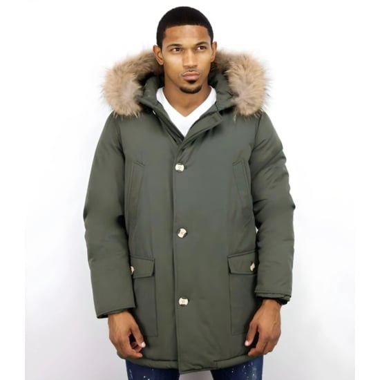 Enos Lange parka jas met bontkraag - Image 3