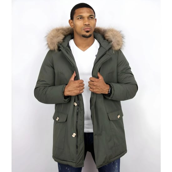 Enos Lange parka jas met bontkraag - Image 5