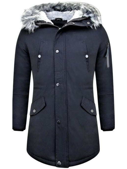 Enos Lange winterjas met faux bontkraag - Image 1