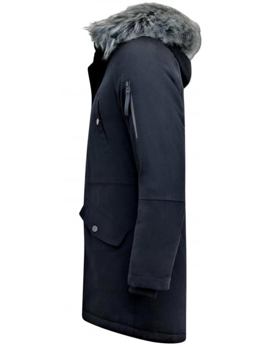 Enos Lange winterjas met faux bontkraag - Image 3