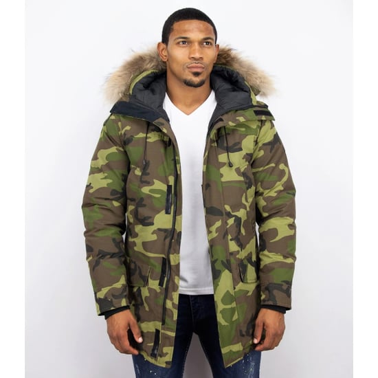 Y Chrom Lange parka jas met bontkraag - Image 2