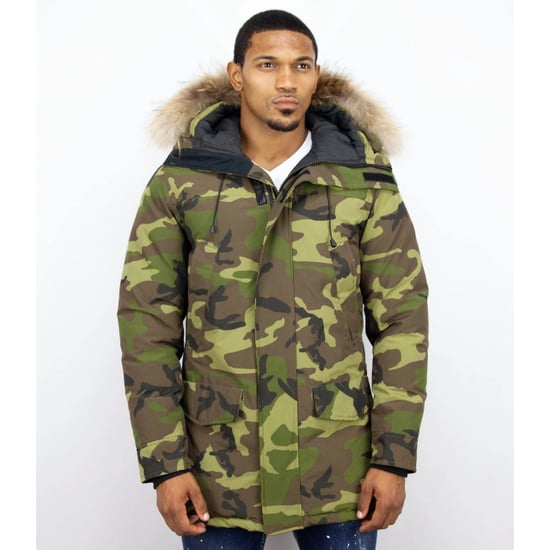 Y Chrom Lange parka jas met bontkraag - Image 3