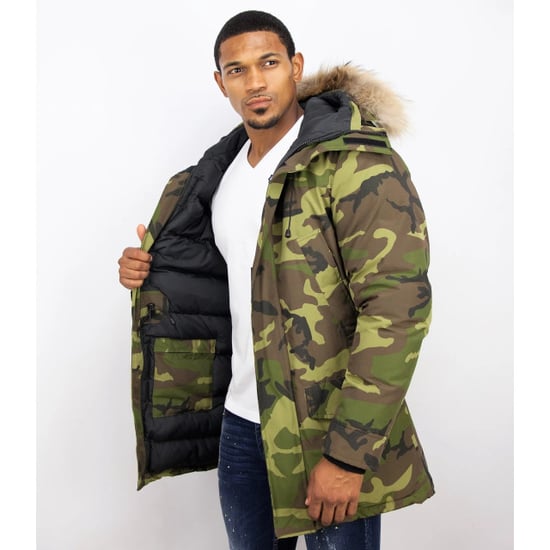 Y Chrom Lange parka jas met bontkraag - Image 4
