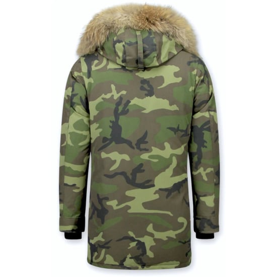 Y Chrom Lange parka jas met bontkraag - Image 5