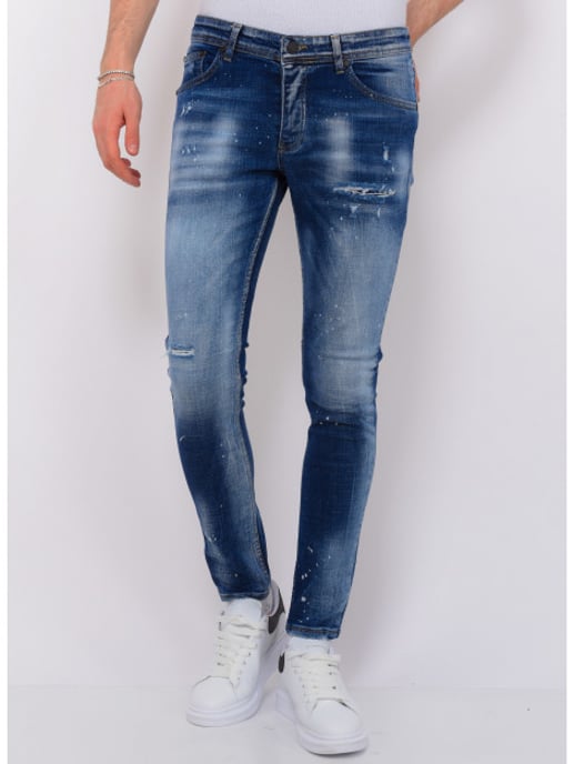 Local Fanatic Paint splash ripped jeans slim fit - Image 2