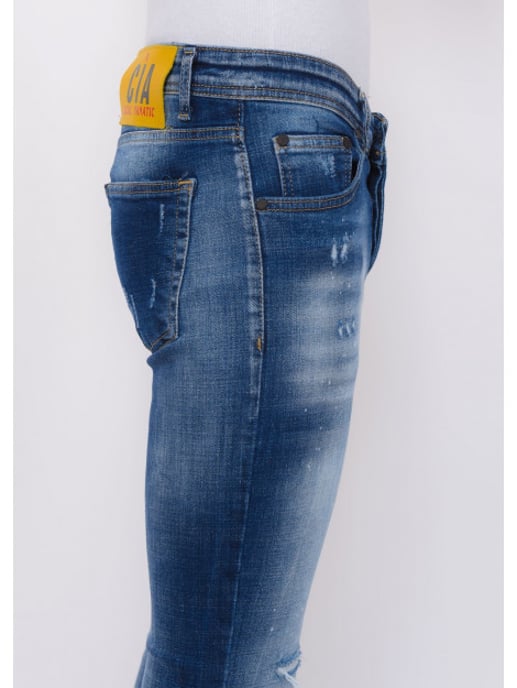Local Fanatic Paint splash ripped jeans slim fit - Image 3