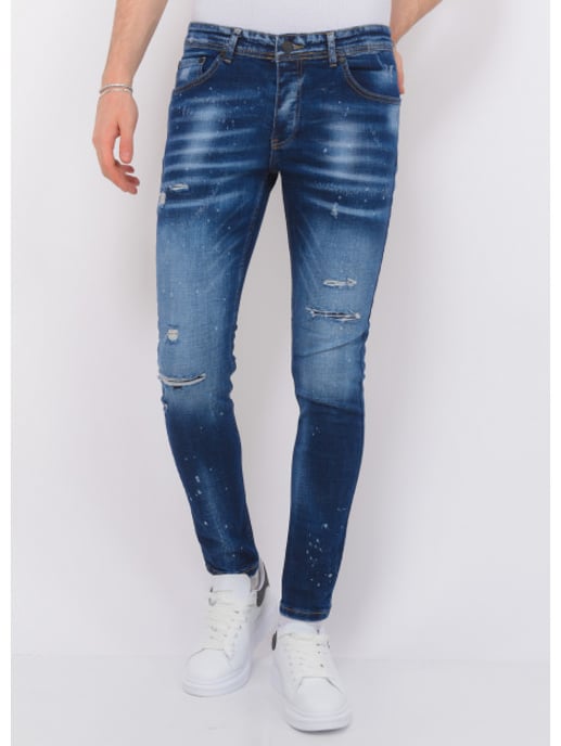 Local Fanatic Paint splatter ripped jeans slim fit - Image 2
