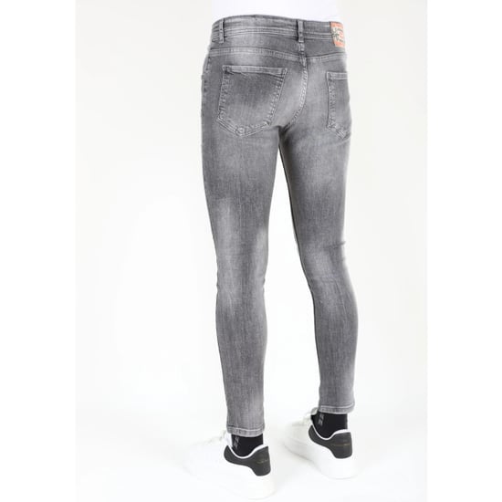 Mario Morato Grijze slim fit spijkerbroek met scheuren mm111 - Image 2