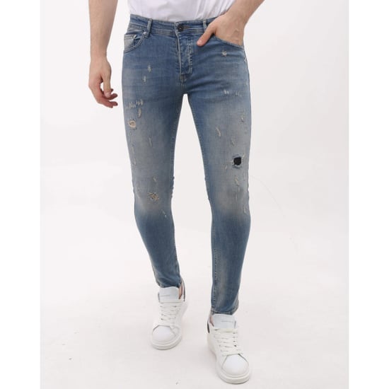 Mario Morato Sim fit stretch jeans met scheuren mm - Image 1