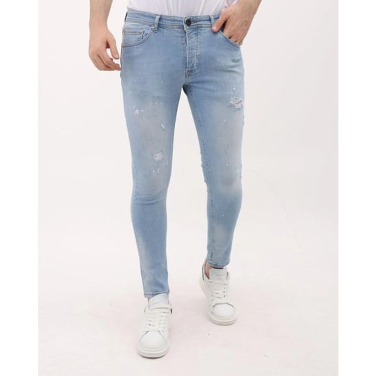 Mario Morato Slim fit stretch jeans met paint en gaten mm - Image 1