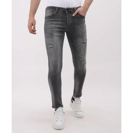 Mario Morato Stonewashed slim fit jeans met scheuren mm - Image 1