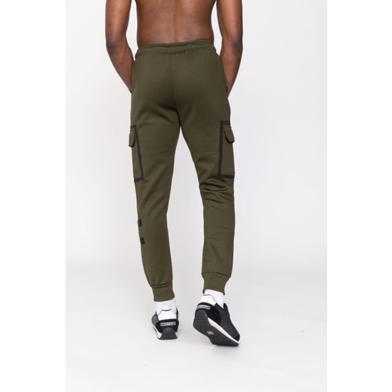Zayne Milano heren joggingbroek zakken op de zijkant kaki stijlvol - Image 3