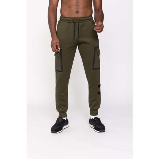 Zayne Milano heren joggingbroek zakken op de zijkant kaki stijlvol - Image 4
