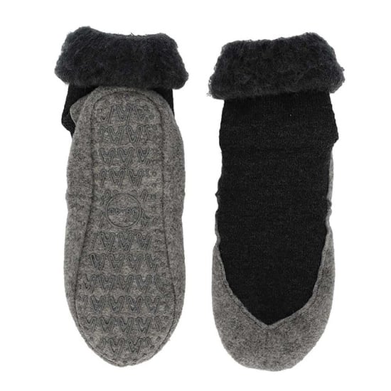 Apollo Dames / heren pantoffels slofsok antislip wol antraciet - Image 3