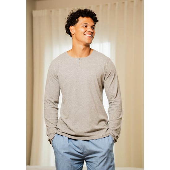 Phil & Co Heren pyjama set lang grijs/blauw gestreept - Image 3