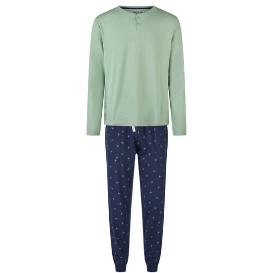 Phil & Co Heren pyjama set lang groen/blauw - Image 1