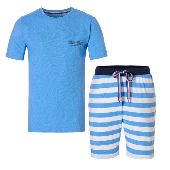 Phil & Co Shortama heren maritim pyjama set gestreept - Image 1