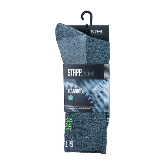 STAPP Techno unisex bamboo sokken 28400 grijs/geel 1-paar - Image 2
