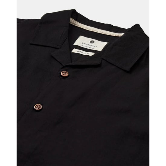 Anerkjendt 901934 akled s/s cot/linen shirt 0000 caviar - Image 2