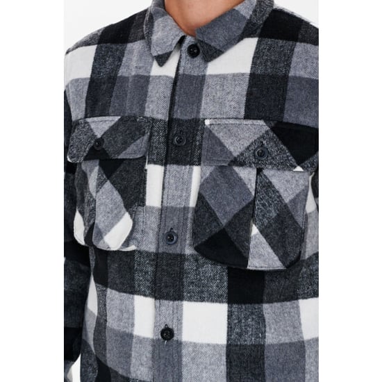 Anerkjendt Anerkjend style 900834 aksigurd checked lumber jacket 0526 dark grey mel - Image 2