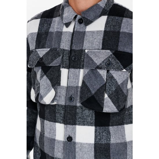 Anerkjendt Anerkjend style 900834 aksigurd checked lumber jacket 0526 dark grey mel - Image 5