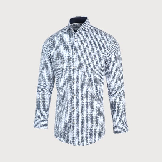 Blue Industry Wit blauw print overhemd | - Image 3