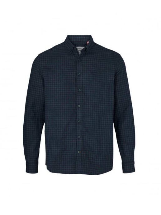 Kronstadt Johan flannel simple check shirt ks3463 navy/bottle green - Image 2