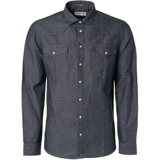 No Excess Overhemd lange mouw linnen denim look indigo - Image 2