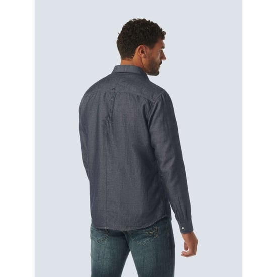 No Excess Overhemd lange mouw linnen denim look indigo - Image 5