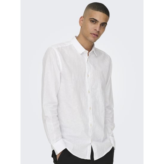 Only & Sons onscaiden ls solid linen shirt noos 22012321 white - Image 3
