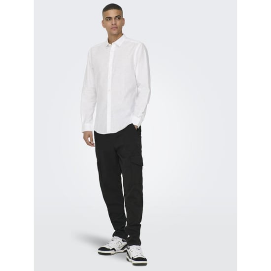 Only & Sons onscaiden ls solid linen shirt noos 22012321 white - Image 5
