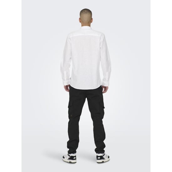 Only & Sons onscaiden ls solid linen shirt noos 22012321 white - Image 6
