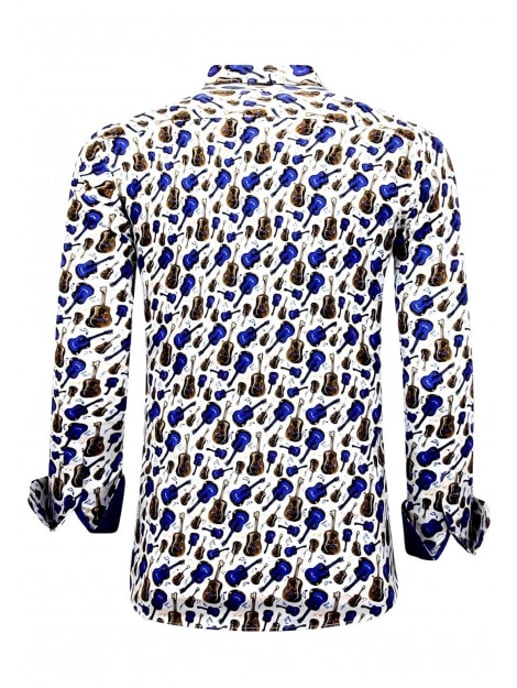 Tony Backer Overhemden met gitaar print blauw - Image 5