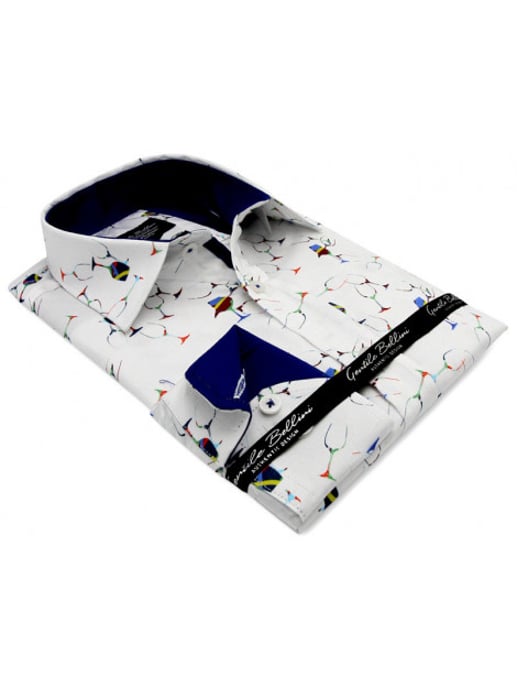 Tony Backer Satijnen met print slim fit - Image 3