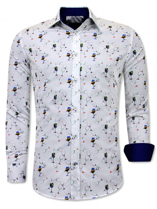 Tony Backer Satijnen met print slim fit - Image 4