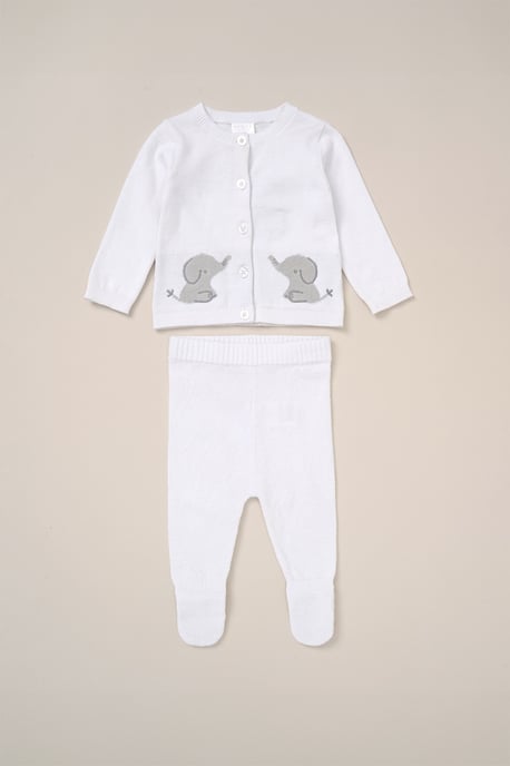 True Knit Elephant Cardigan And Trousers Outfit Set - Image 1