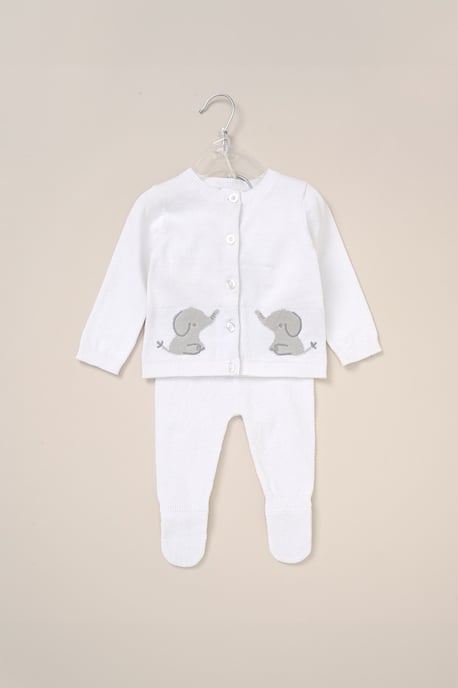 True Knit Elephant Cardigan And Trousers Outfit Set - Image 2